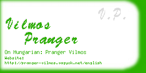 vilmos pranger business card